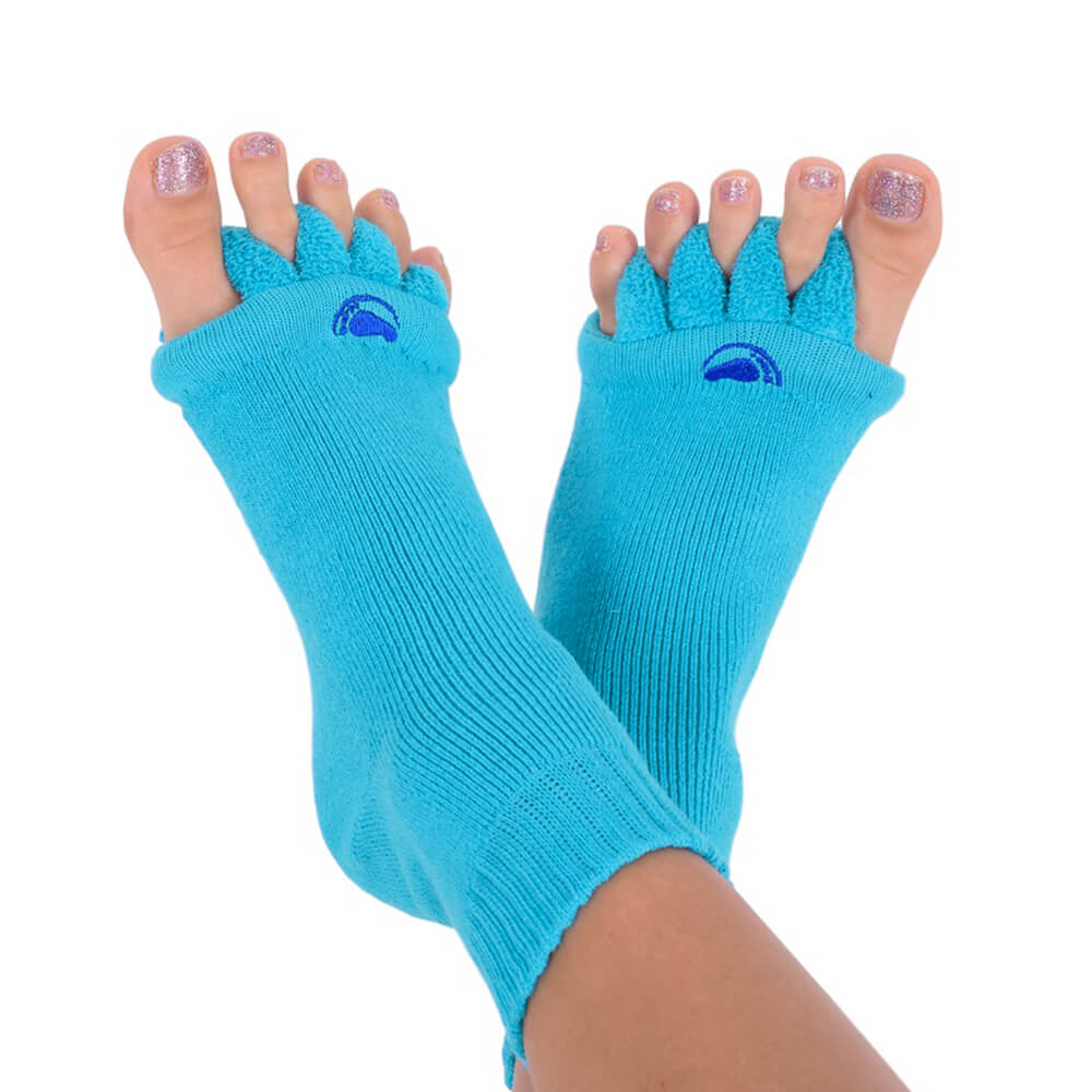 Blue Yoga Rainbow Toe Socks (Adult Medium)