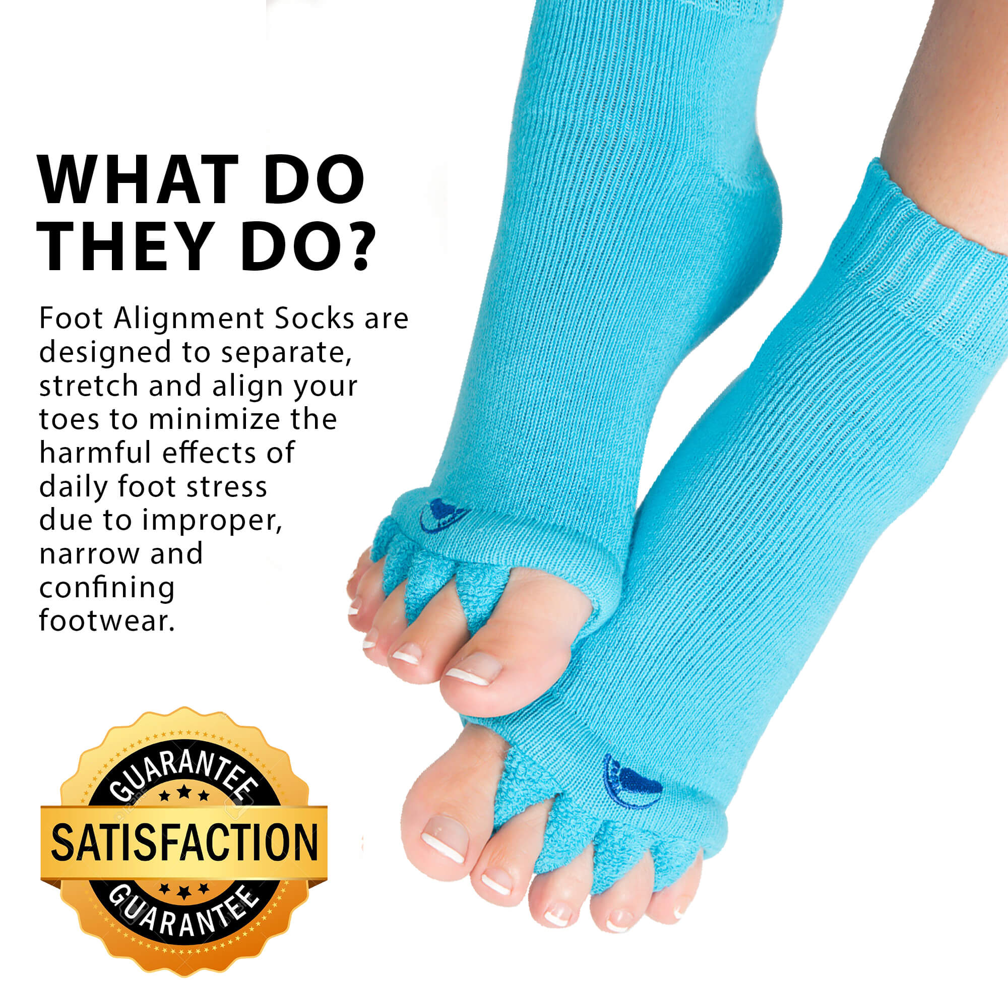 Foot Alignment Socks with Toe Separators by My Happy Feet, for Men or  Women, R