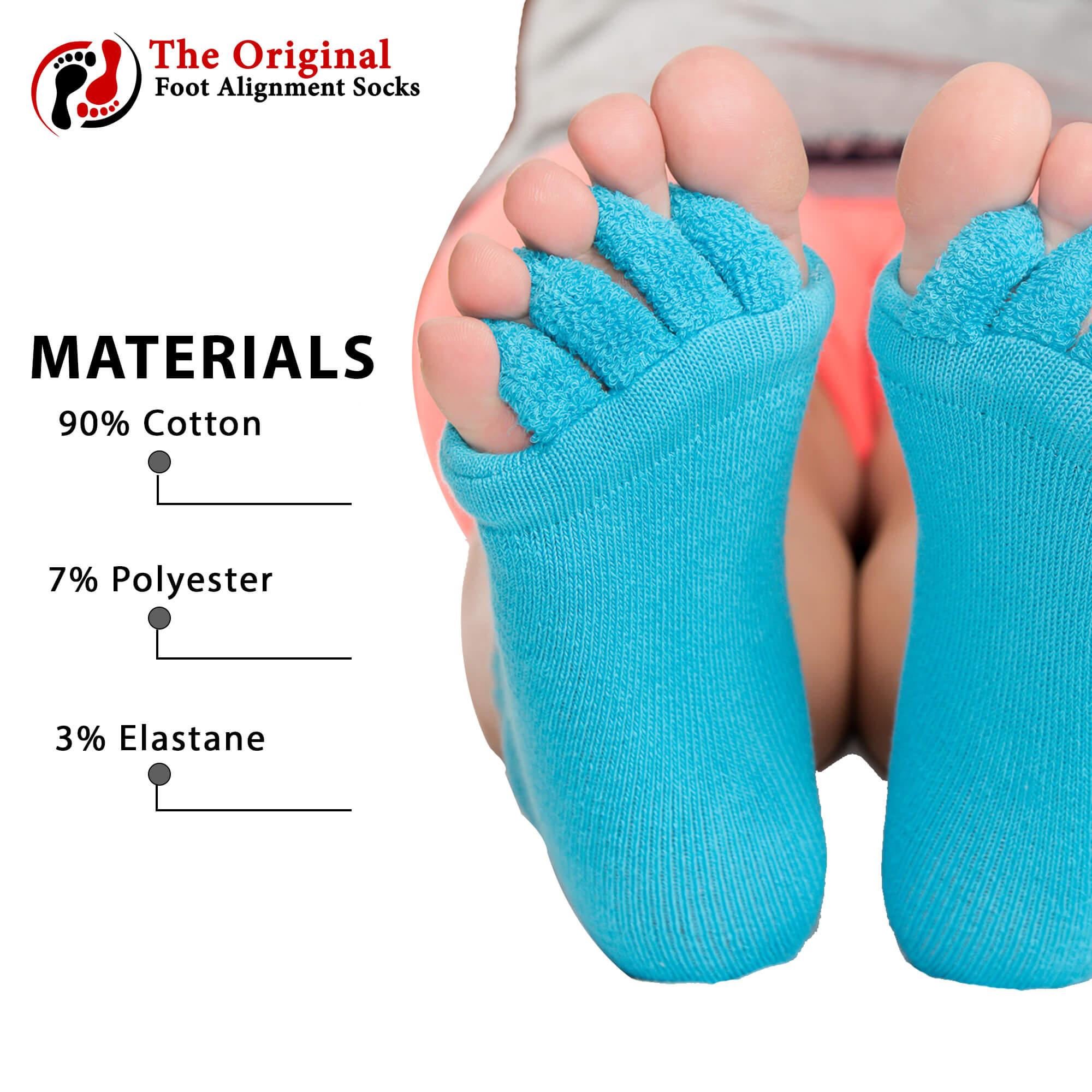  Foot Alignment Socks with Toe Separators by My Happy Feet, for  Men or Women