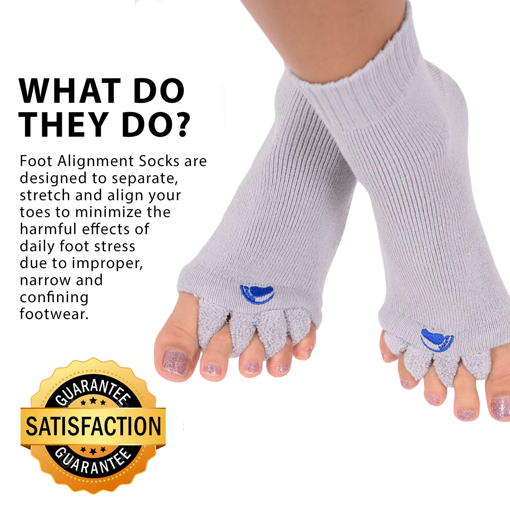 Toe Separator Socks With Bunion Pads Unisex Foot Alignment Socks