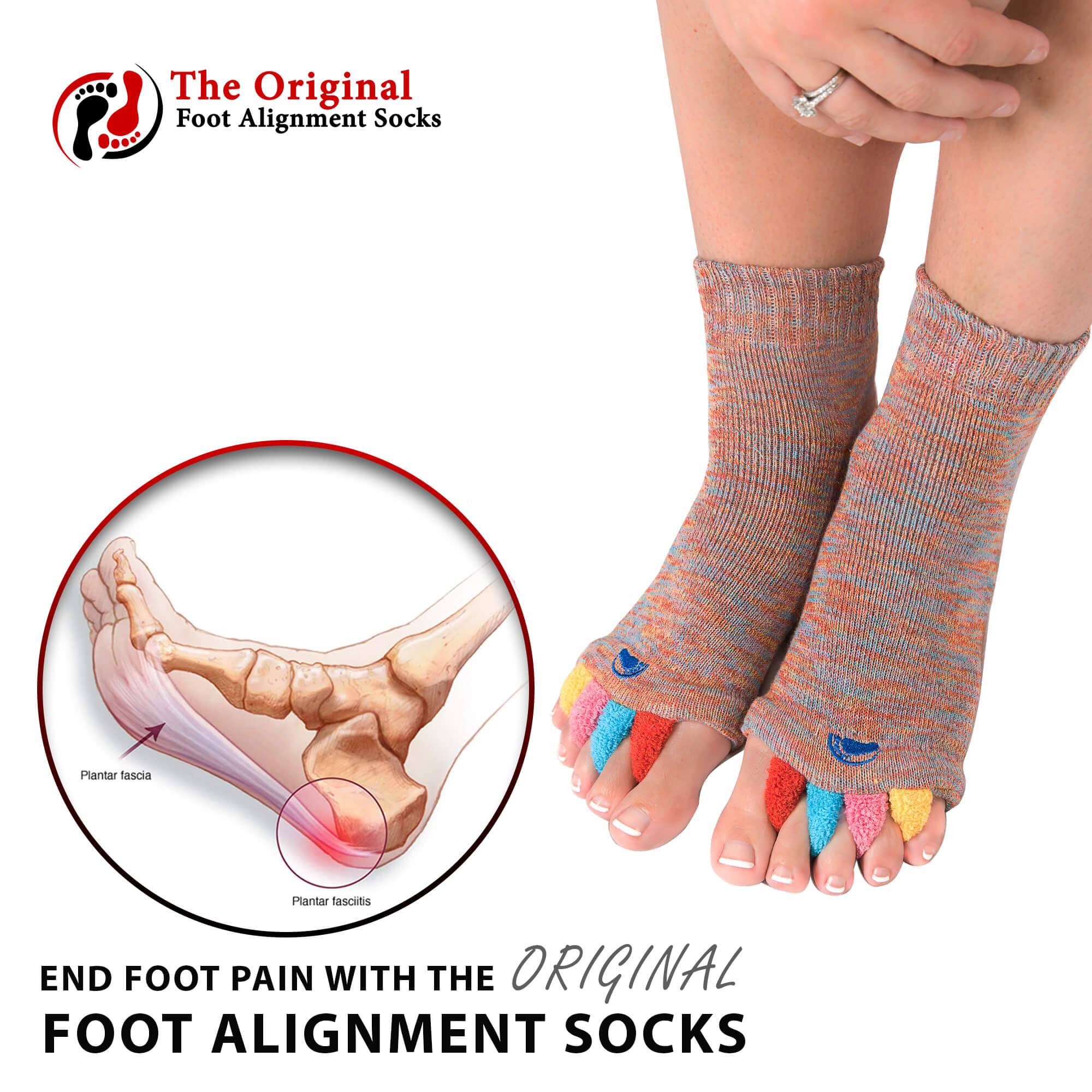 Alignment socks for foot pain, plantar fasciitis and bunions in Red –  My-Happy Feet - The Original Foot Alignment Socks