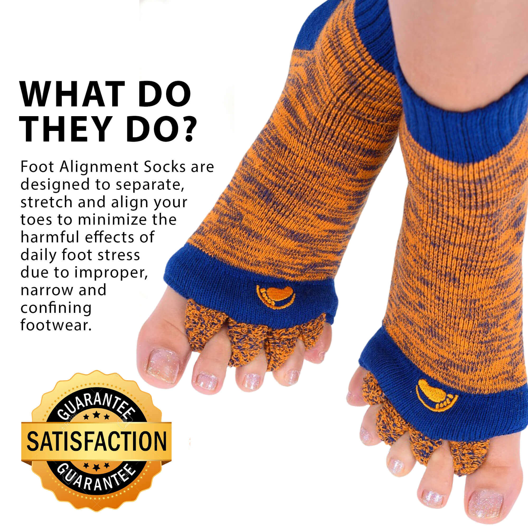 Relieve foot pain with Foot Alignment Socks in blue . – My-Happy