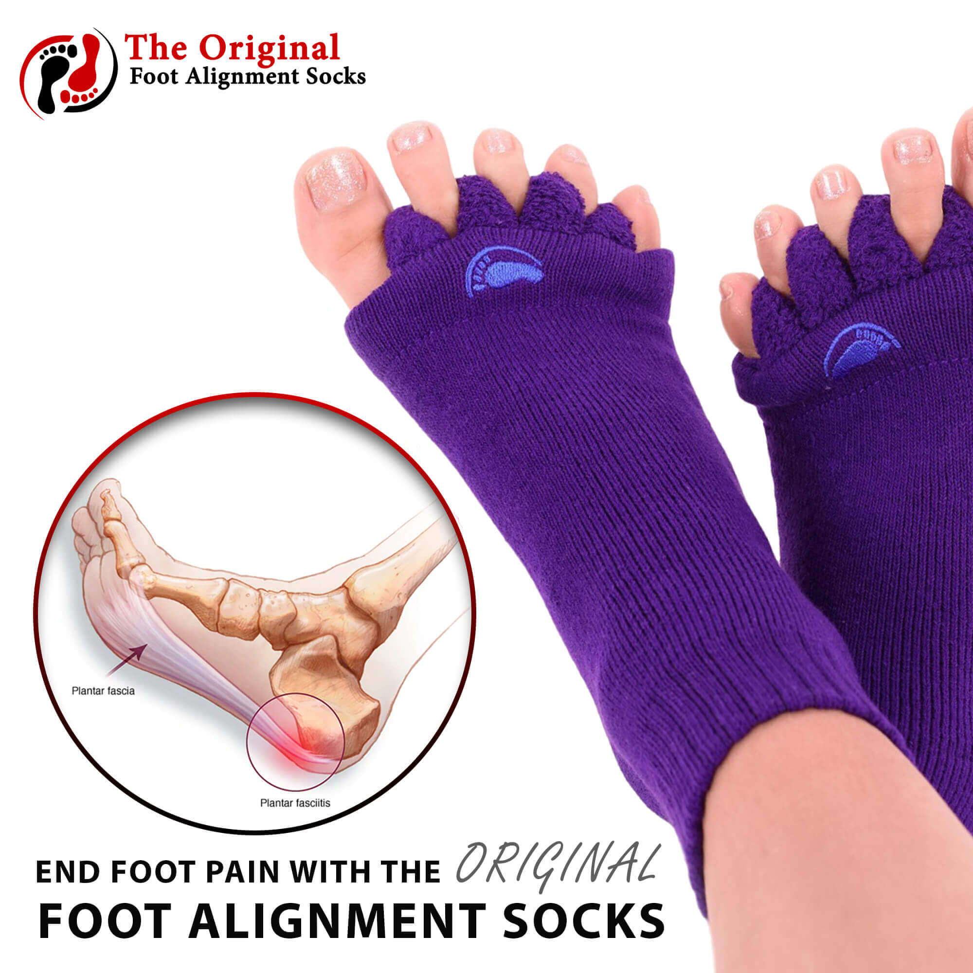 Barefoot Purple adjustment socks HAPPY FEET
