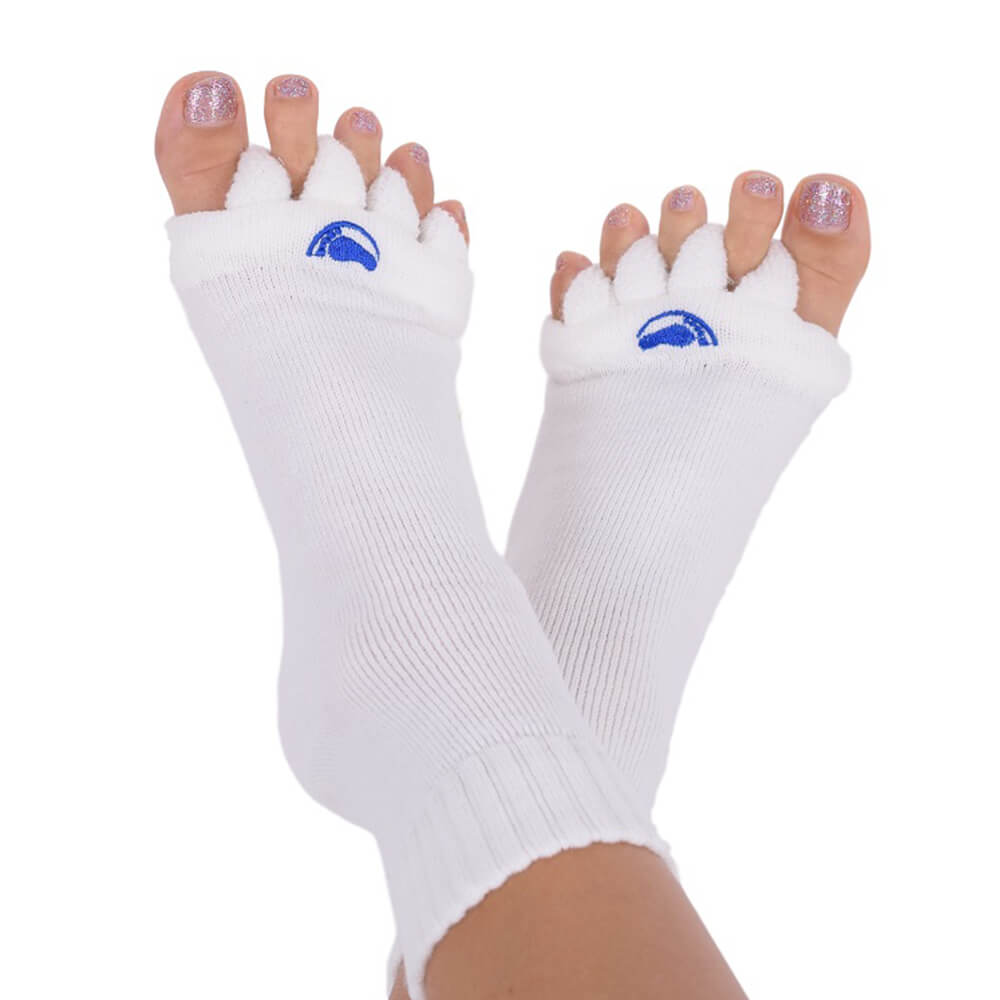  ReachTop Toe Separator Socks, 3 Pairs Foot Alignment Socks  Yoga Gym Massage Toeless Socks Pain Relief Improves Circulation Stretchy Happy  Feet Socks for Women Men : Clothing, Shoes & Jewelry